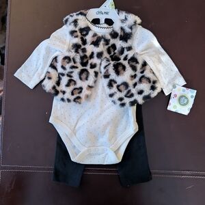 Little Me Leopard Vest Baby Set, 3 Months